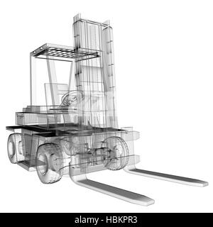 isolated transparent forklift truck Stock Photo