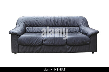 Black Leather Sofa Stock Photo