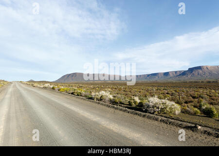 Grey colored road in Tankwa Karoo Stock Photo