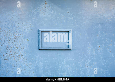Seamless picture of the rough painted gray rusty metal board with a rectangle frame Stock Photo