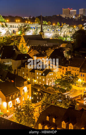 Luxembourg City night Stock Photo