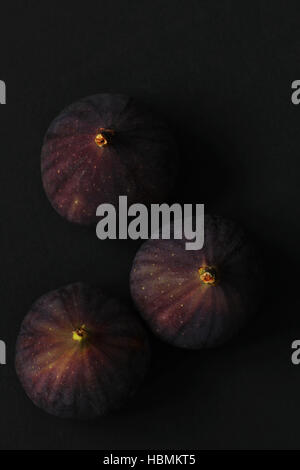 Fresh figs isolated on black Stock Photo