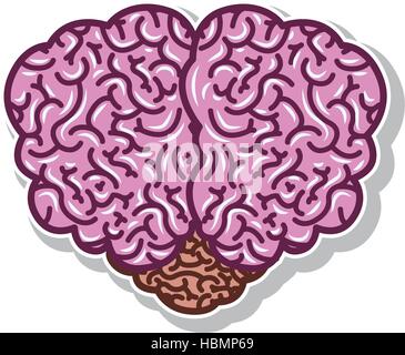 brain silhouette light purple color with top view vector illustration Stock Vector