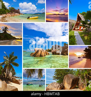 Collage of summer beach images Stock Photo