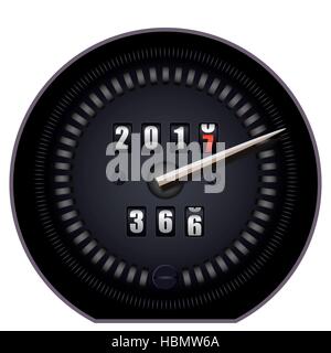 Countdown timer on speedometer - New Year 2017 Stock Vector