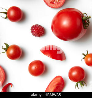 tomato cherry and raspberry Stock Photo