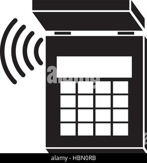 silhouette security system alarm icon vector illustration Stock Vector