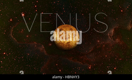 Solar System - Venus. It is the second planet from the Sun. It is a terrestrial planet. Stock Photo