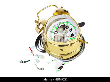 Broken alarm clock Stock Photo