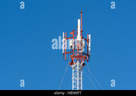 The Antennas on tower of the communications Stock Photo