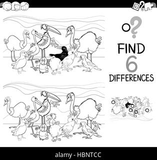 task of differences coloring page Stock Photo