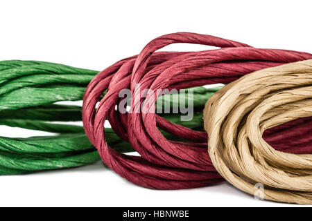 Rope in skeins, isolated on white background Stock Photo