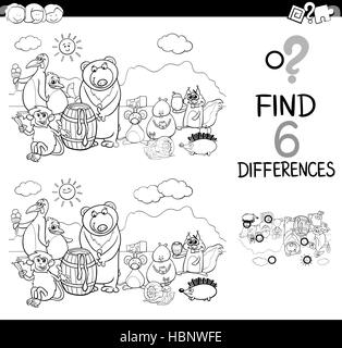 differences activity coloring page Stock Photo