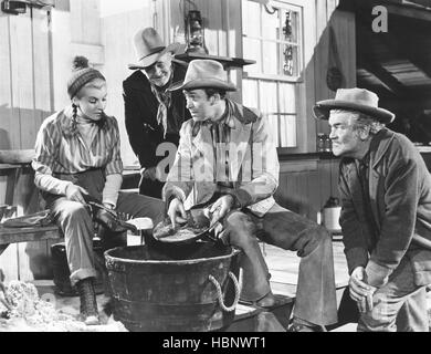 THE FAR COUNTRY, from left: Jay C. Flippen, Walter Brennan, James ...