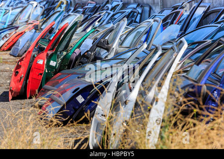 Many car doors for aftermarket. Stock Photo