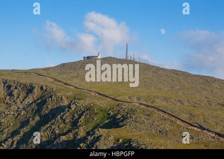 Mount Washington from Mount Clay in Thompson and Meserve's Purchase, New Hampshire. The Appalachian Trail crosses over the summit of Mount Washington. Stock Photo