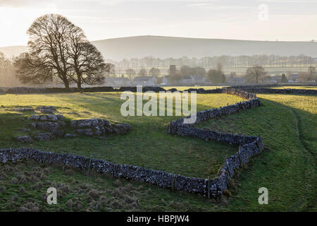 View towards Biggin from the Tissington Trail, Peak District National Park, Derbyshire Stock Photo