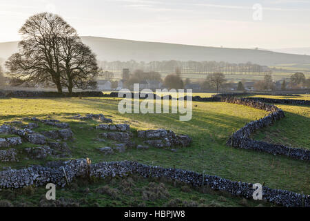 View towards Biggin from the Tissington Trail, Peak District National Park, Derbyshire Stock Photo