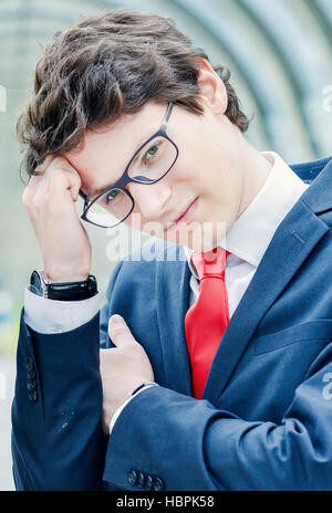 Pensive worried businessman Stock Photo