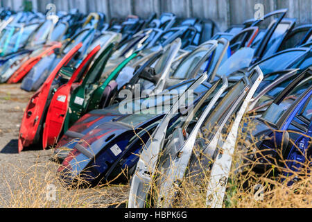 Many car doors for aftermarket. Stock Photo