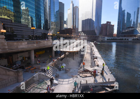 Construction workers in Chicago, Illinois. Stock Photo