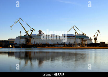 Perno shipyard, Turku, Finland. The yard is operated by Meyer Turku Oy Stock Photo