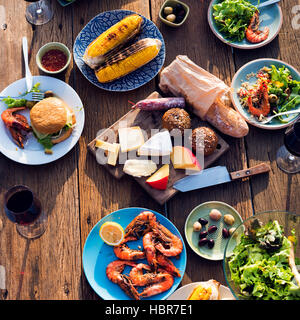 Dinner Table Food Outdoors Concept Stock Photo