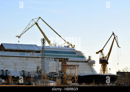 Perno shipyard, Turku, Finland. The yard is operated by Meyer Turku Stock Photo