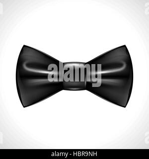 Realistic black bow tie on white background. Meshes and gradients Stock Vector