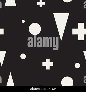 Geometric minimalist seamless black and white pattern Stock Vector