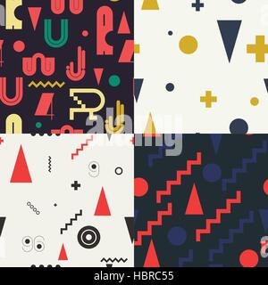Geometric set  seamless  pattern Stock Vector