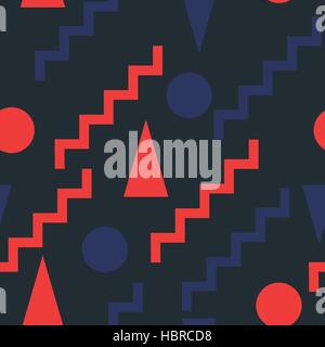 Set seamless geometric colored pattern Stock Vector