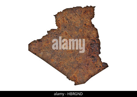 Map of Algeria on rusty metal Stock Photo - Alamy