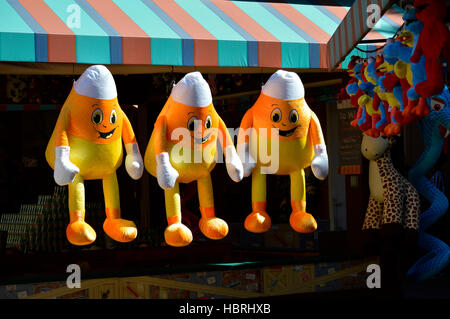 Row of soft toy prizes on a stall Stock Photo