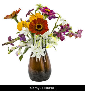Flowers bouquet, isolated on white background Stock Photo