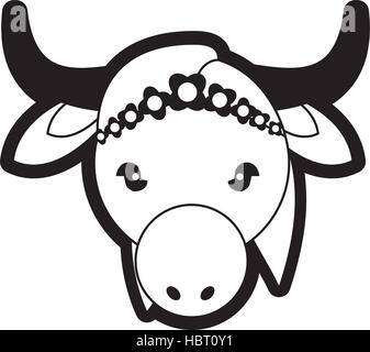 portrait sacred animal cow india life symbol Stock Vector