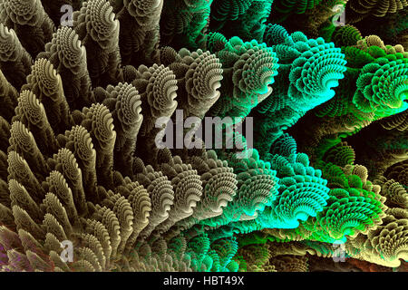 Abstract fractal image colorful sea shells. Stock Photo
