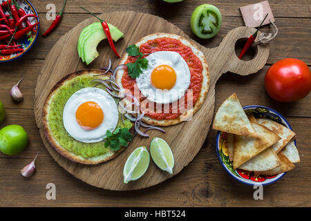 Divorced eggs, mexican breakfast Stock Photo