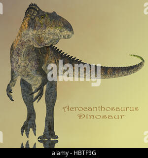 Acrocanthosaurus was a carnivorous theropod dinosaur that lived in North America during the Cretaceous Period. Stock Photo