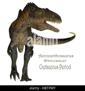Acrocanthosaurus was a carnivorous theropod dinosaur that lived in North America during the Cretaceous Period. Stock Photo