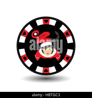 chip poker casino Christmas new year. Icon vector illustration EPS 10 on white easy to separate the background. To use for sites, design, decoration,  Stock Vector