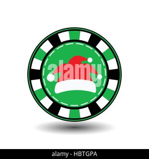 poker chip Christmas new year. Icon EPS 10 vector illustration on a white background to separate easily. Use for websites, design, decoration, printin Stock Vector