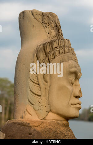 Figures near Bayon Temple, UNESCO Heritage site, Cambodia Stock Photo