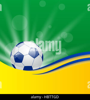 Football card in Brazil flag colors Stock Photo