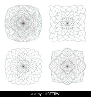 Guilloche rosette on a white background Stock Vector
