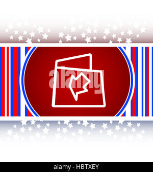 Folder icon web button with map Stock Photo