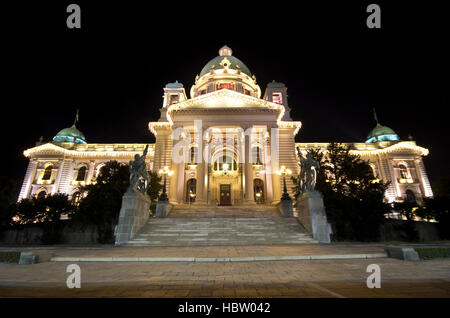 Serbian Parliament in Belgrade Stock Photo