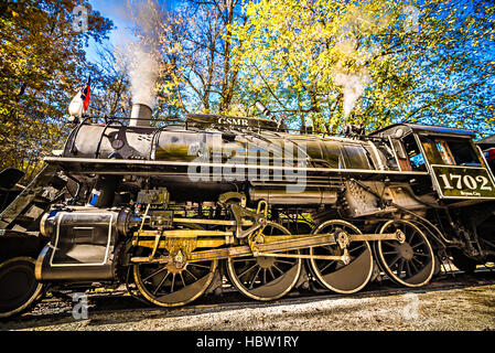 great smoky mountains rail road train ride Stock Photo