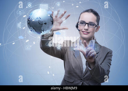 Cloud computing concept in technology collage Stock Photo