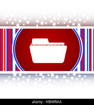 Folder icon web button with map Stock Photo